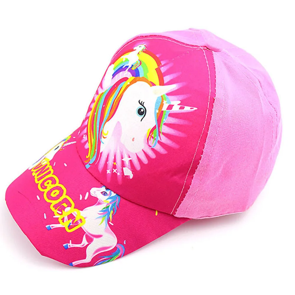 Unicorn Peaked Caps For Kids Cheap Children Boy Outdoor Baseball Cap Girls Cartoon Sport Hat For Kids Child 2-8 Years