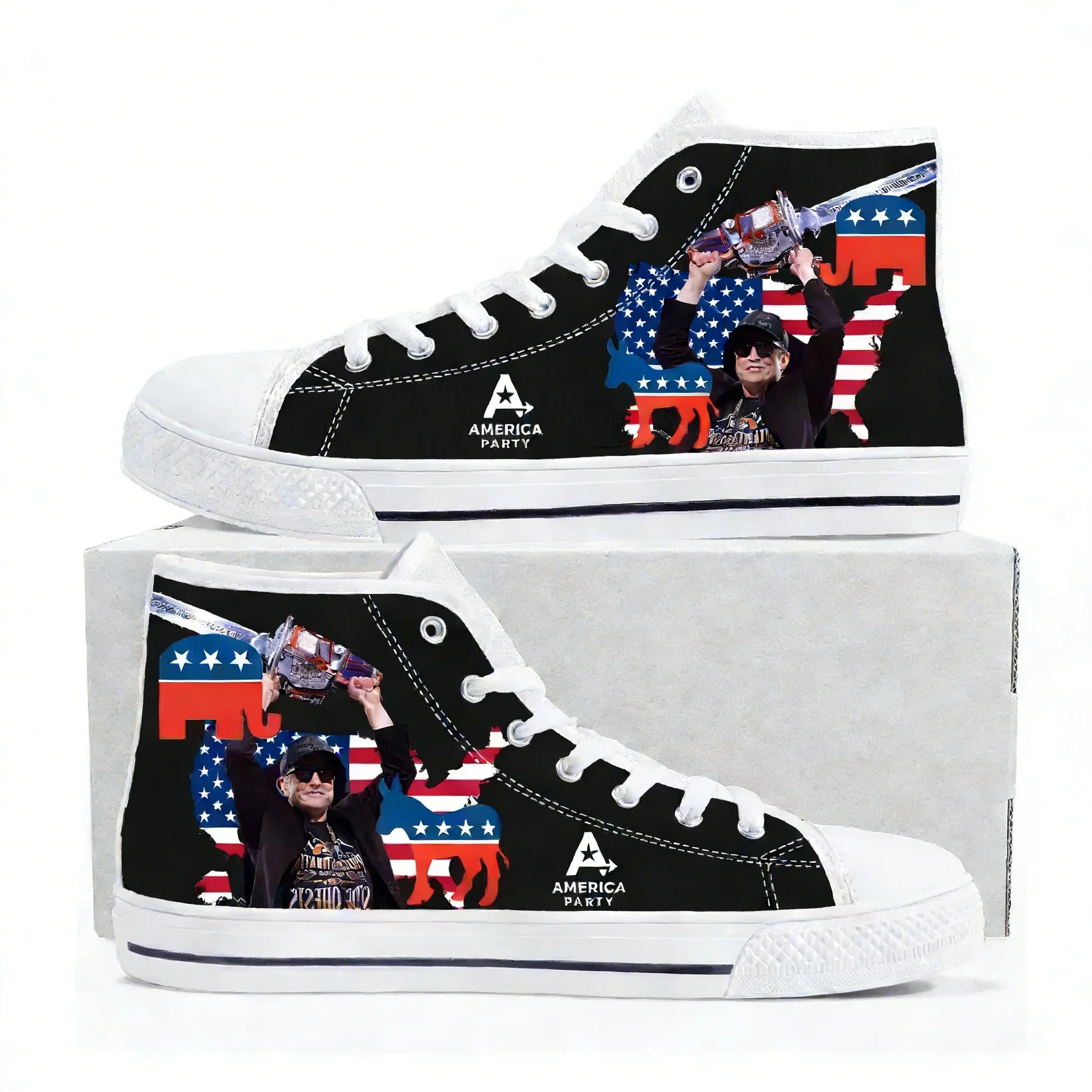 

Кеды унисекс Elon Musk High Top: высококачественные, прочные, для пар, белые, на заказ