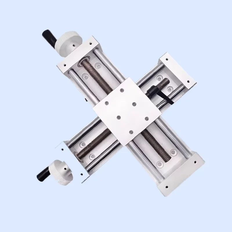 Manual linear slide stage, hand-cranked linear platform, manual translation stage with locking scale