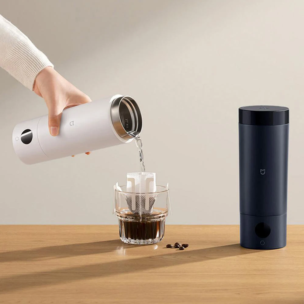 XIAOMI MIJIA Tragbarer elektrischer Heizbecher 2, neue verbesserte Version, LED-Bildschirm, Wasserkocher, chinesische Version mit Adapter