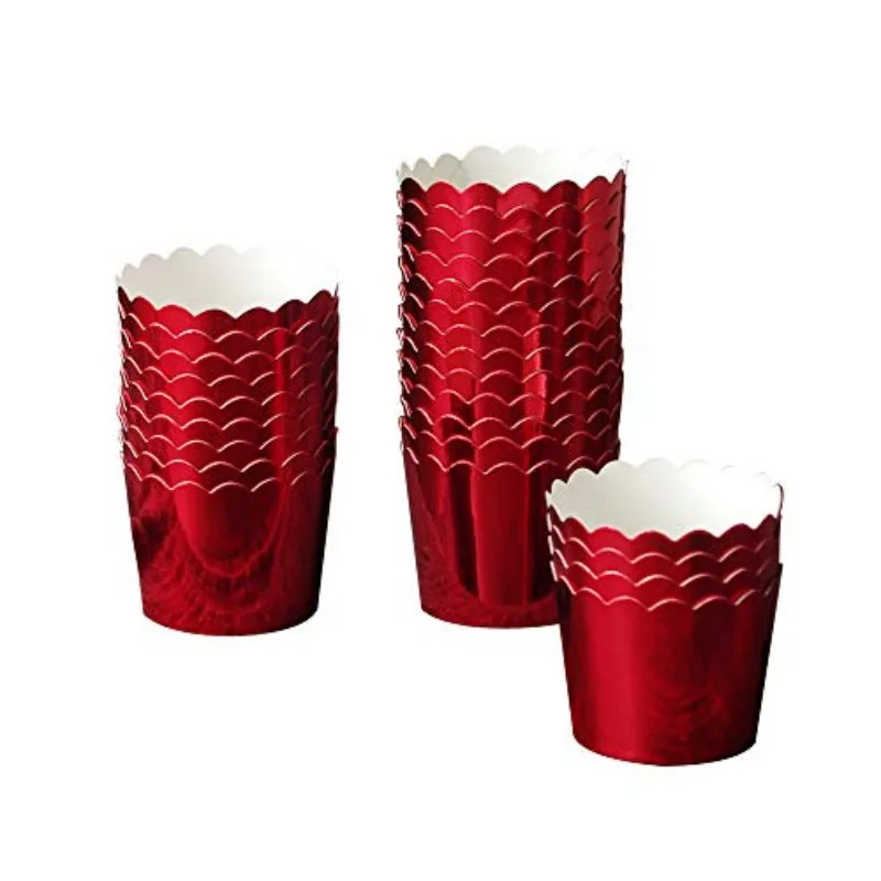 50pcs Silver Paper Cupcake Liners - Ideal for Holidays, Parties, Weddings, and Anniversaries Baking Cups (50 Pcs) - Image 6
