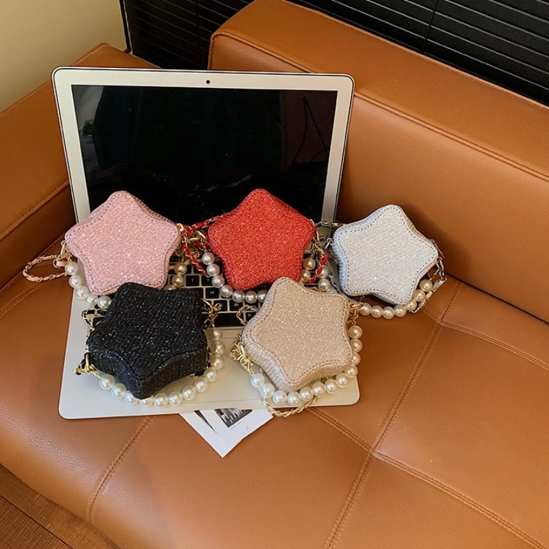 

New Girls' Mini Storage Bag Fashionable and High-quality Pearl Handbag High-end and Versatile Women's Lipstick Crossbody Bag