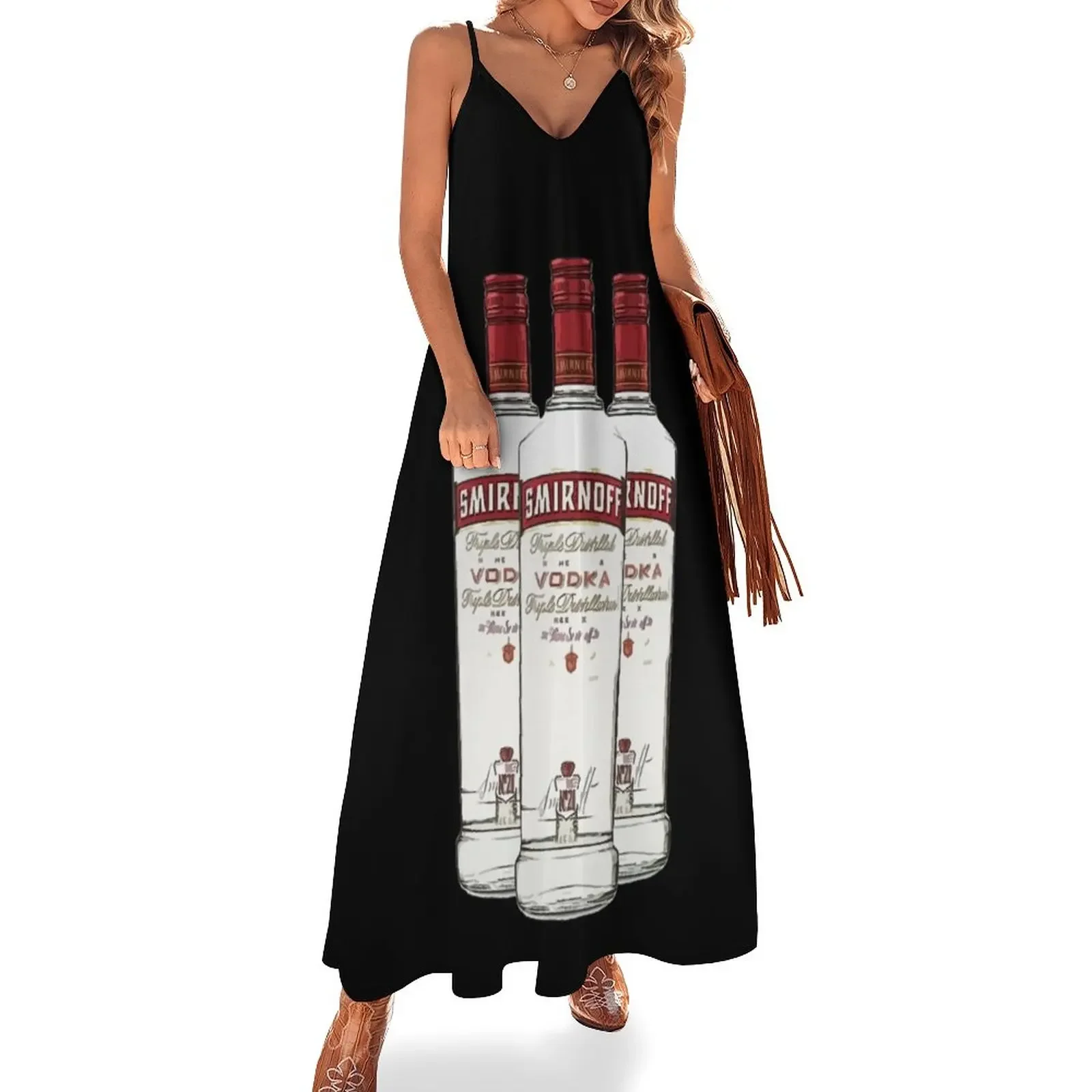 Smirnoff Vodka Alcohol Glass Bottle | Gift Sleeveless Dress Party dresses evening dress dresses summer woman 2025 Bride dresses