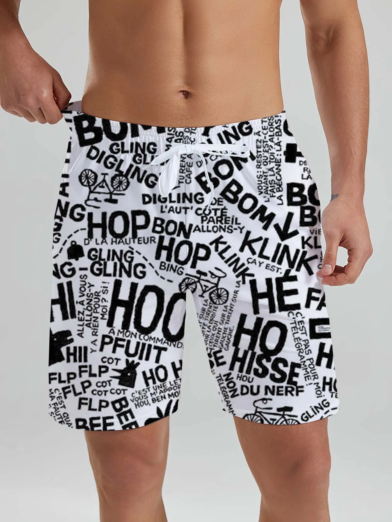 

Fashion Novel Letter Pattern Men's Beach Shorts 3D Printed Men's Shorts Summer Hawaiian Swin Trunks Vacation Beach Men's Clothes