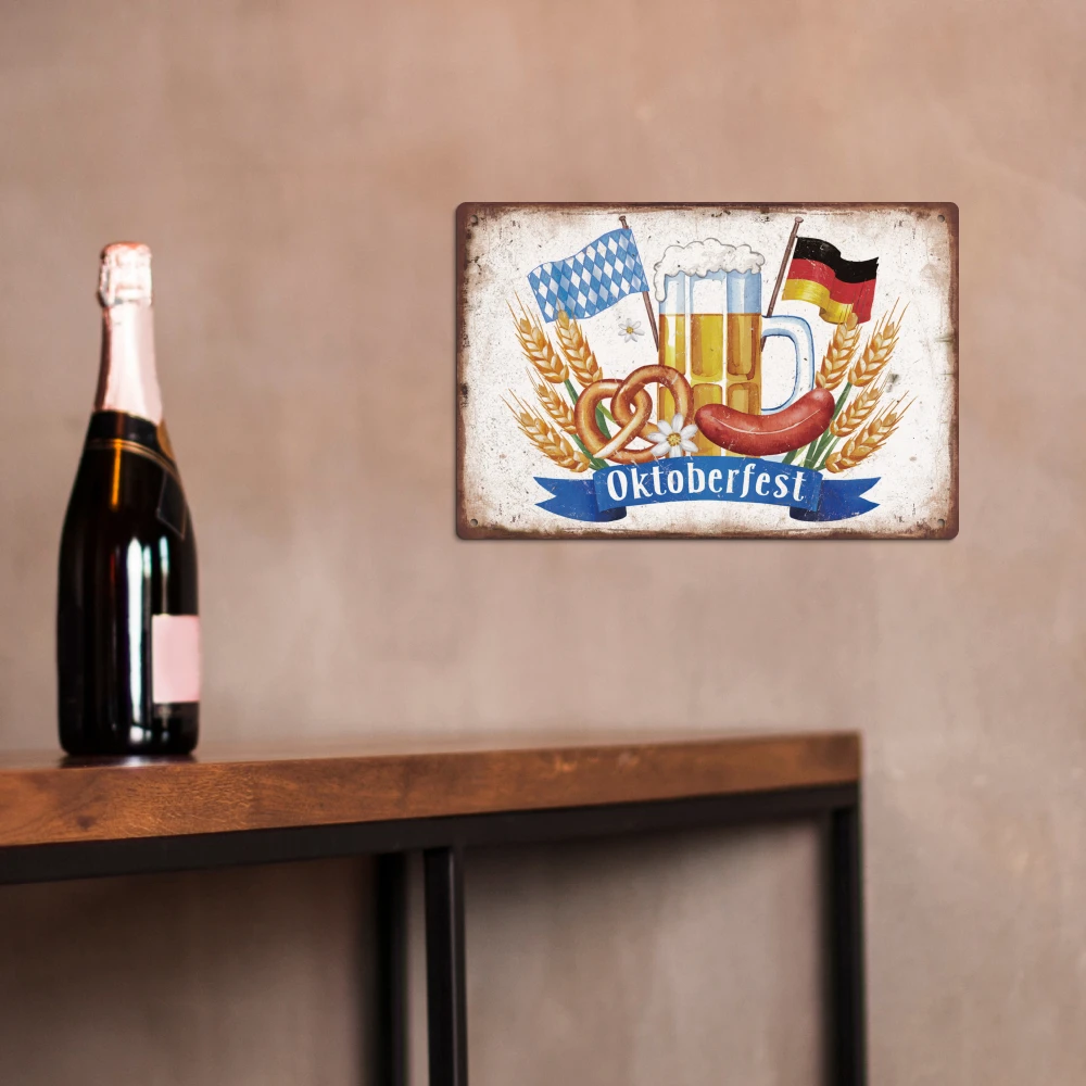 Putuo ديكور 1 قطعة علامة القصدير المعدنية خمر ، مهرجان أكتوبر ، جدار ديكور فني لنادي حانة البار ، هدية مهرجان أكتوبر #6