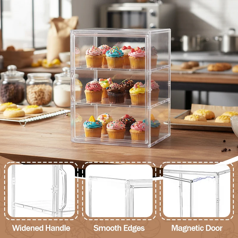 

Clear Acrylic Display Case Bread Storage Box, Blind Box Stand, Figure Cabinet & Organizer for Homemade Bread or Collectibles