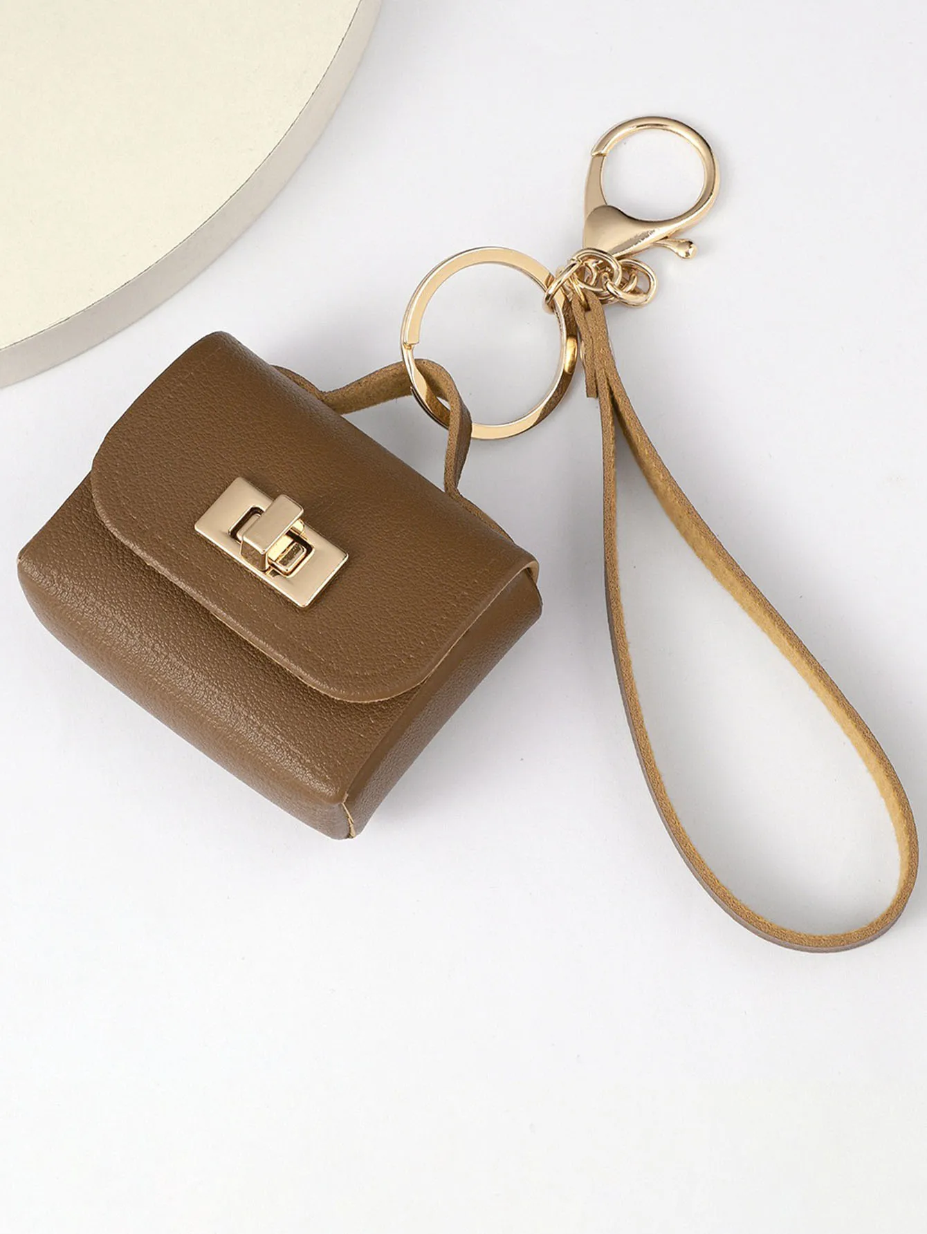 Bright Leather Key Small Bag for Easy Carrying, Wireless Headphone Bag, Multifunctional Coin Purse