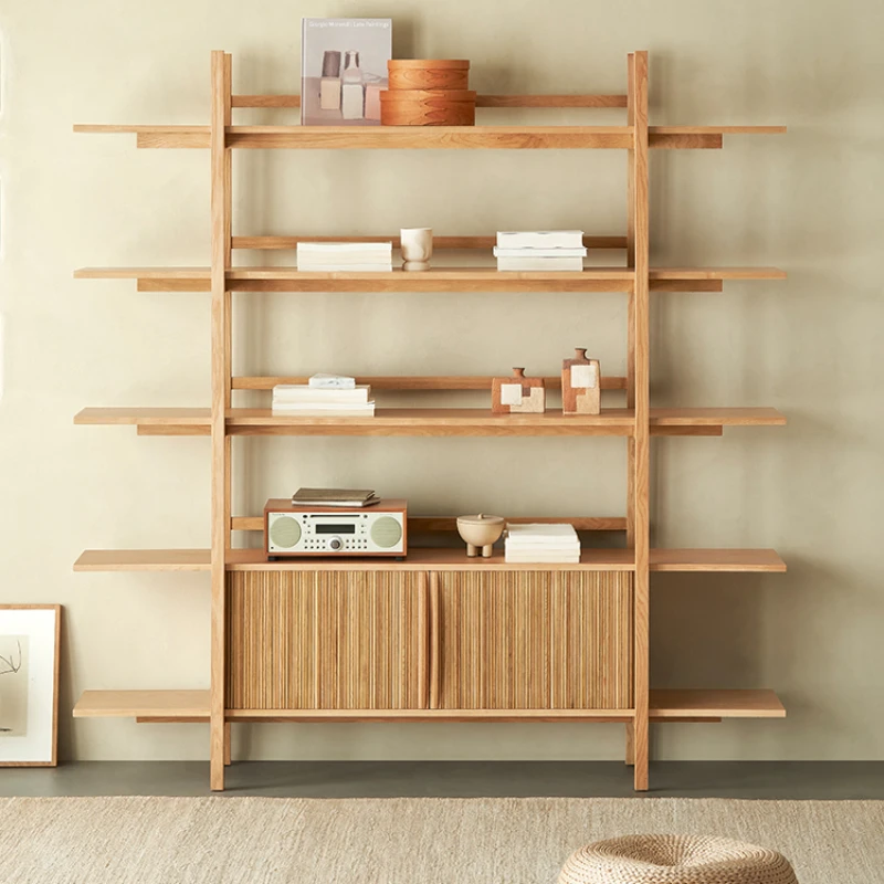 

Bookcase, wooden style, floor to floor shelf, home living room, study, solid wood book cabinet