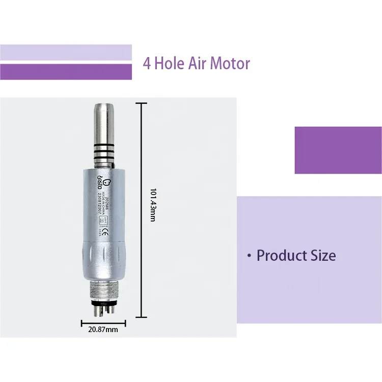 den tal Internal 1:1 Air motor 4 Holes Stainless Steel Mricomotor for Low Speed Handpiece dent istry Equipment