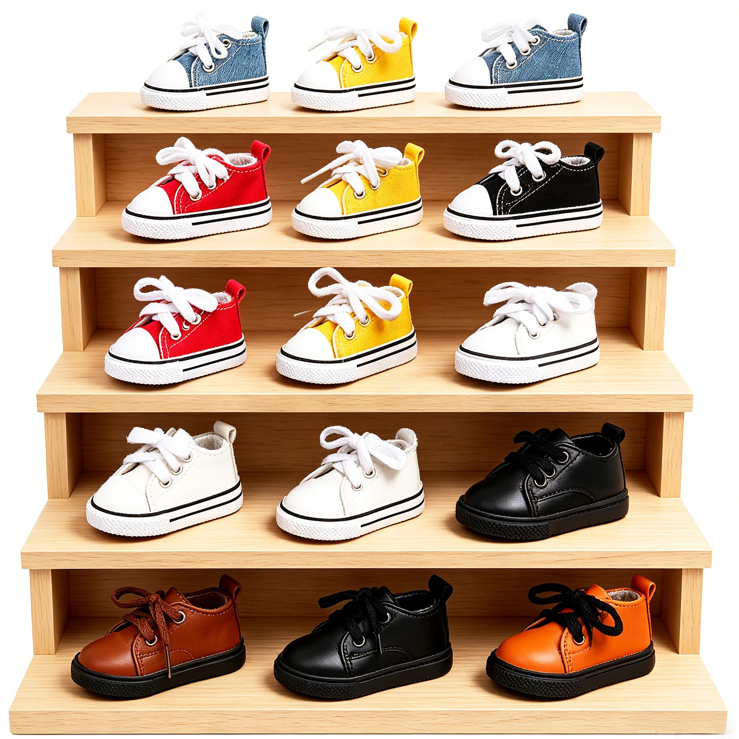 Lindos Zapatos de Lona de 5 cm para Muñecas y Zapatillas de Piel Sintética, Mini Zapatos Casuales, Accesorios para Muñecas de 14 Pulgadas y Muñecas de 35 cm, Nancy, Lise