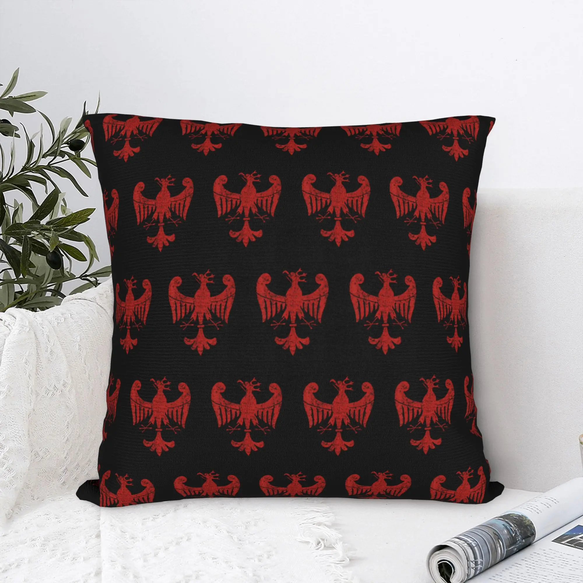 Polish Eagle Coat of Arms Poland Pillowcase Printed Fabric Cushion Cover Decoration Polska Throw Pillow Case Cover Bed Zippered