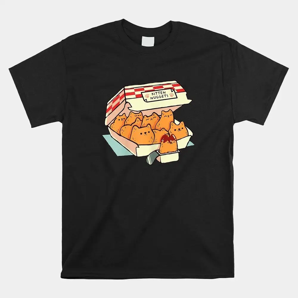 SALE!! Kitten Nuggets Fast Food Cat Retro Vintage Unisex T-Shirt, Size S-5XLHigh Quality 100%Cotton Short Sleeve