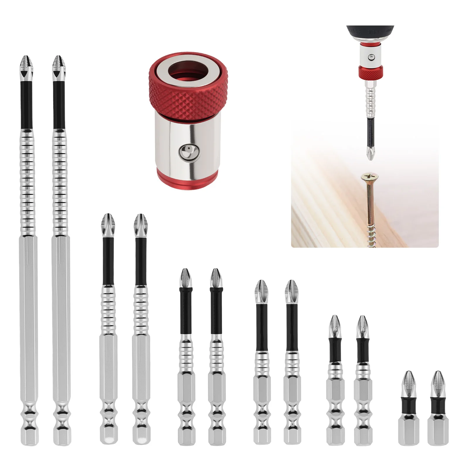 

High Magnetic Screwdriver Drill Bit Set 25 50 65 70 90 150mm Bits 1ppc Screwdriver Head Magnetic Ring Anti Slip Screwdriver Bit