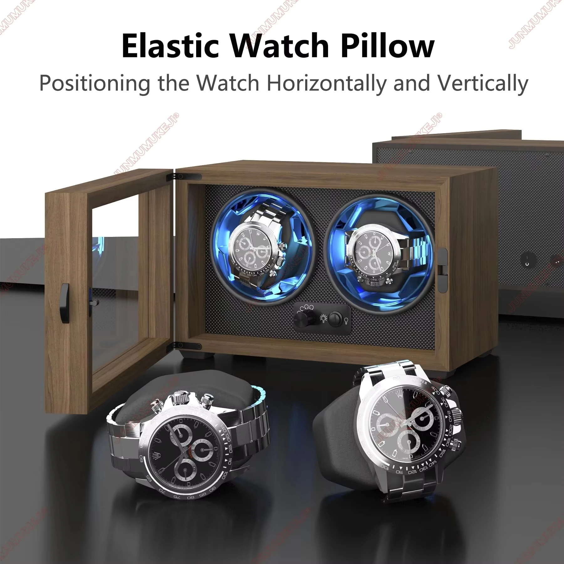 Watch Winder Usb Powered for Automatic Watches Mechanical Watches Rotator Holder Wood Case Winding Cabinet Storage Display Boxes image 5