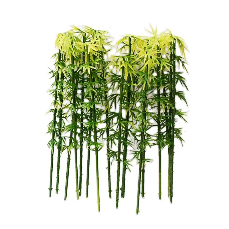 Fai da te Bamboo Tree Plant Model altezza 10-12CM materiali in miniatura per la realizzazione di Kit Diorama per Layout di Scene da tavolo di sabbia 20 pz/lotto