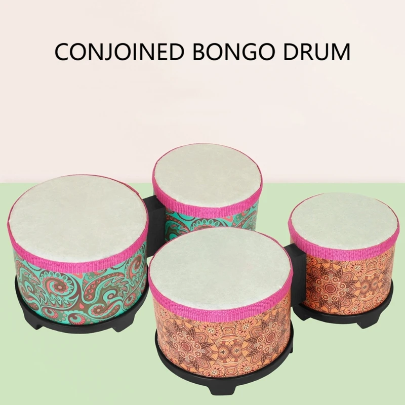 

Bongos Drum Rhythm Toy Hand Drum Percussions Instrument Decorative Drum X5QF