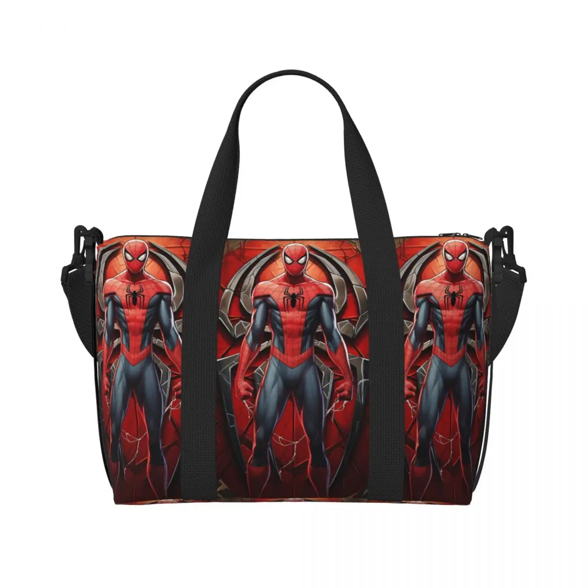 

Custom Spiderman Anime Hero Tote Bag Women Large Capacity Cobweb Cartoon Printing Gym Beach Shoulder Travel Bag