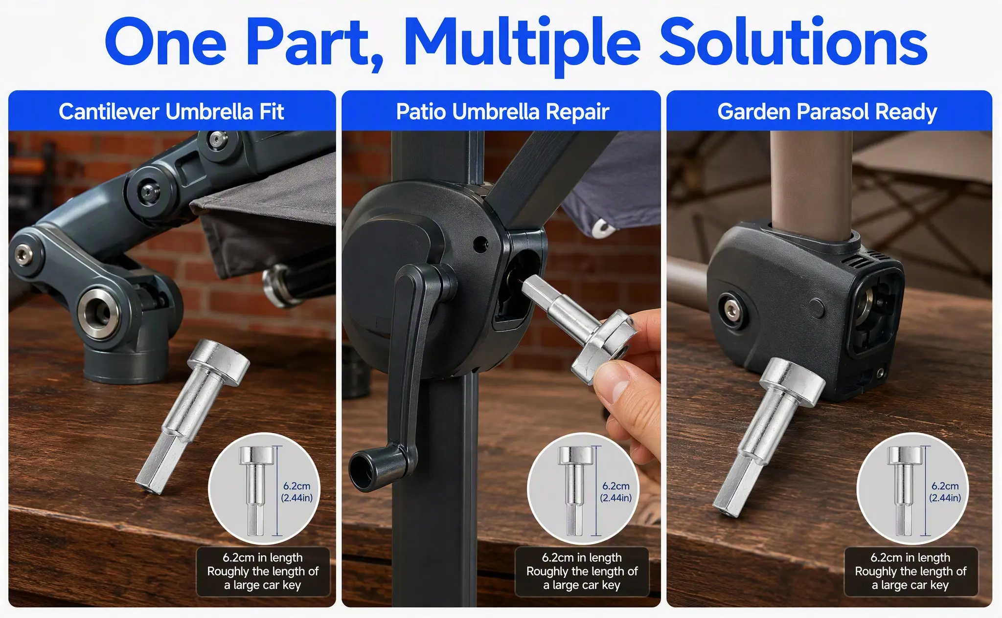 Roman Parasol Replacement Parts Outdoor Umbrella Handle Crank Shaft Kit Patio Umbrella Repair Accessories Garden Terrace Use