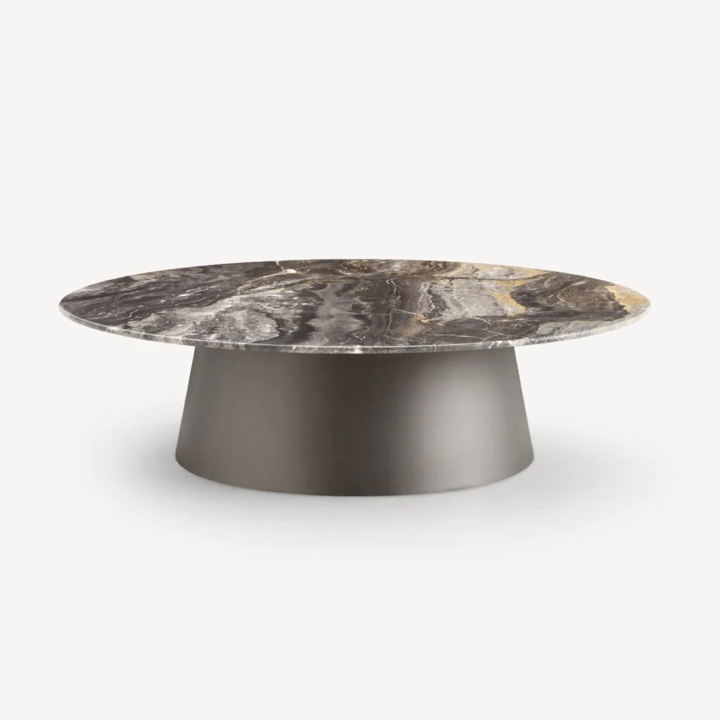 Rotsplaat salontafel woonkamer huishouden eenvoudige roestvrijstalen ronde combinatie salontafel