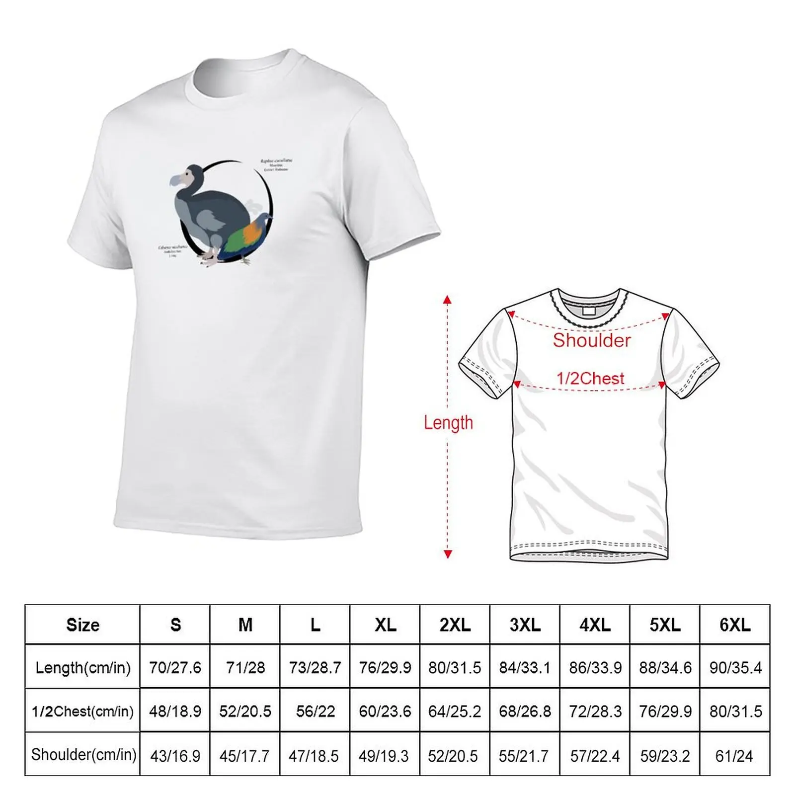 Raphus cuccullatus and Caloenas nicobarica T-Shirt man t shirt luxury t shirts for man cotton soft