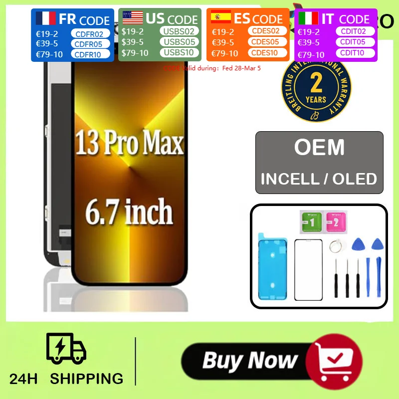 Display For Iphone 13 Pro Max Screen Replacement 6.7 Inch Mobile Phone LCD Display Screen Digitizer Frame Full Assembly