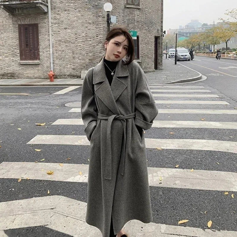 With A Detachable Inner Liner A High-end Woolen Coat. Simple Mid-length Double-sided Down Student Down Jacket for Autumn Winter.