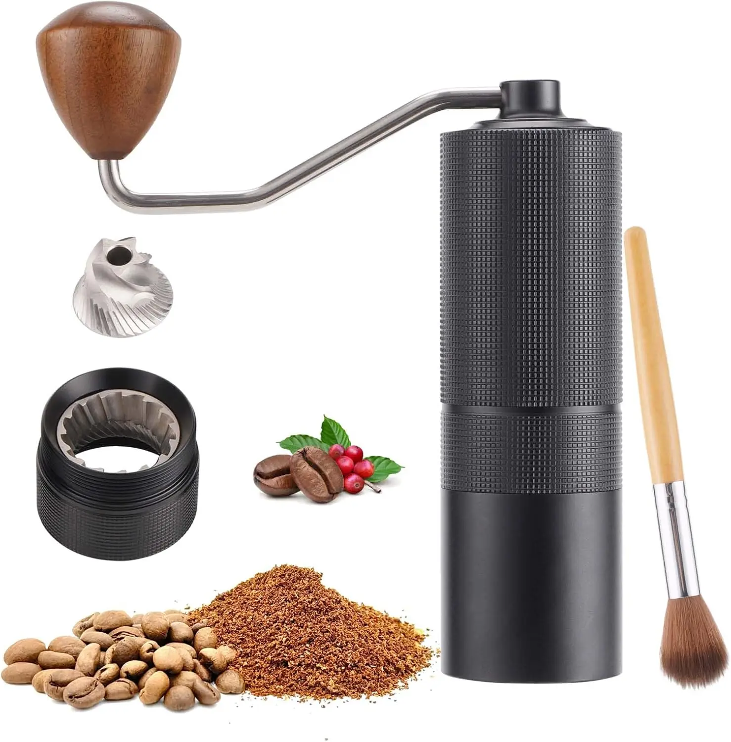 

Manual Coffee Grinder with Stainless Steel Burr for Espresso, Pour Over, French Press, Home and Travel Use