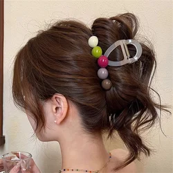 Retro Sweet Fashion Colorful Love Hair Crab Hair Claw Clip Elegant Ponytail Hairpin Hair Clip Barrettes Girl Hair Accessories