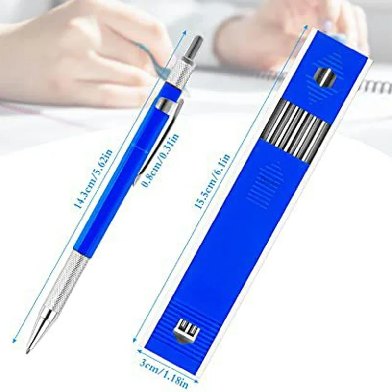 Picture 7: 2.0mm Metal Mechanical Pencil Set HB Graphite Lead Core With Pencil Lead,for Sketch Architectural Drawing Tools