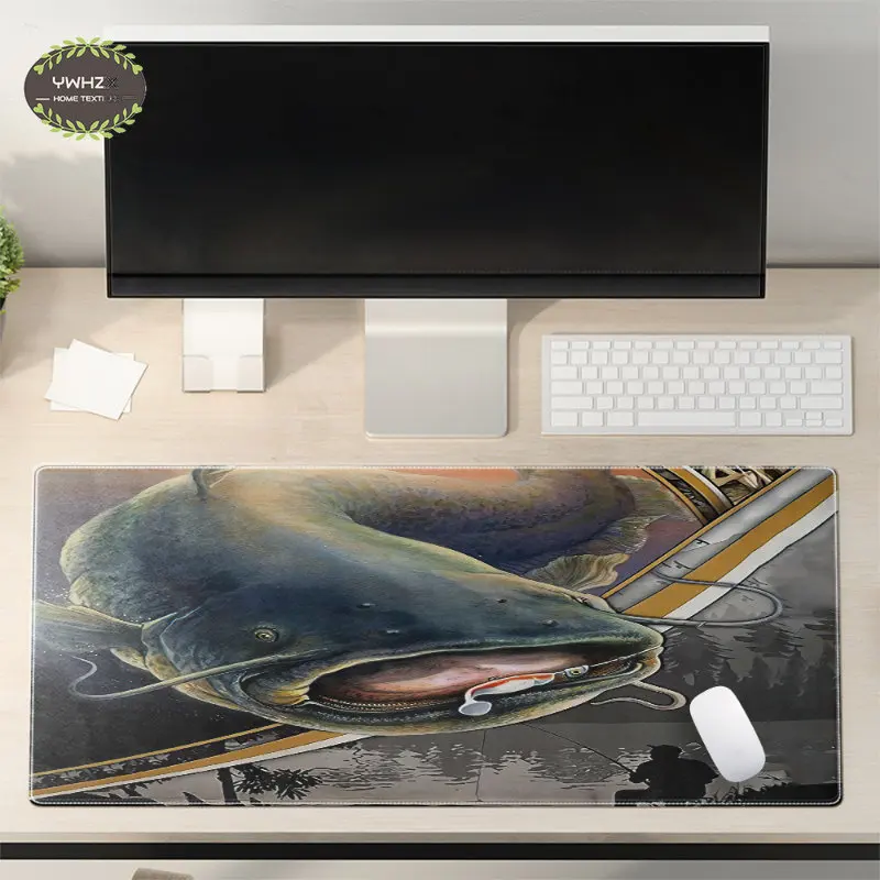 Bass Carp Fishing Mouse Pad Gaming Computer Home MousePads Keyboard Office Mat Gamer Desk Carpet Natural Rubber Anti-slip Rugs