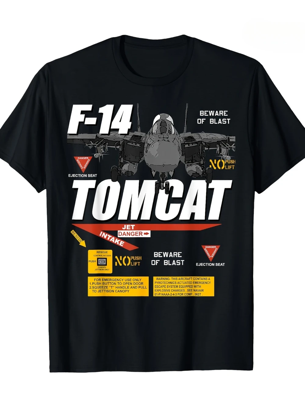 F-14 Tomcat fighter jet print T-shirt unisex featuring a striking aircraft design including 
