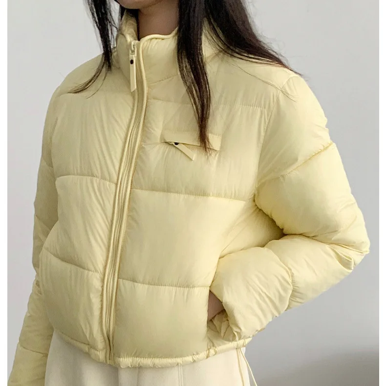 Women's Winter Jacket Down Padded Quilted Short Stand Collar Zip Up Loose Warm Trendy Fashion Classic Chic Outerwear New Coat