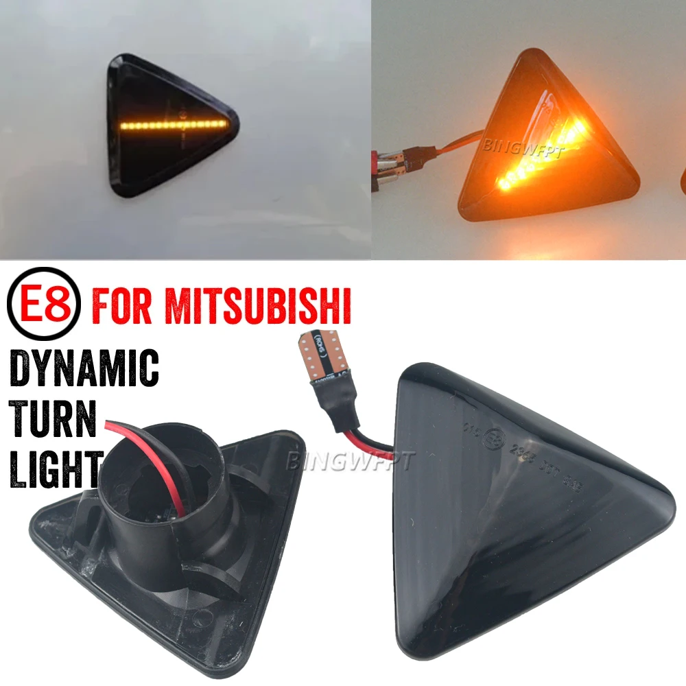 2Pcs LED Dynamic Side Marker Turn Signal Light For Mitsubishi Colt Z23 Z24 Z25 Z33 Z34 Z3 2004-2012