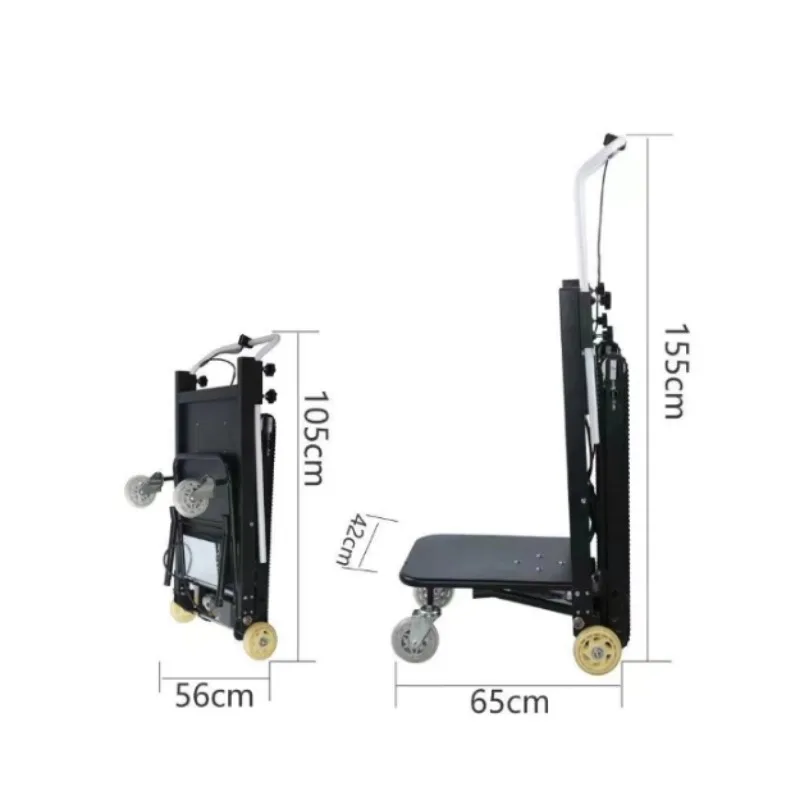 150kg Electric Stair Climbing - Foldable Crawler Truck W/ 400W Motor & Rubber Tracks for Heavy Load Transport