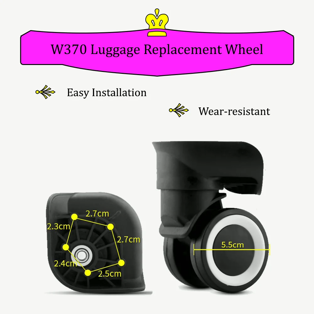 W370 Suitcase Repair Wheels Luggage Password Box Trolley Case Replacement Detachable Universal Wheel Leather Case Repair Pulley