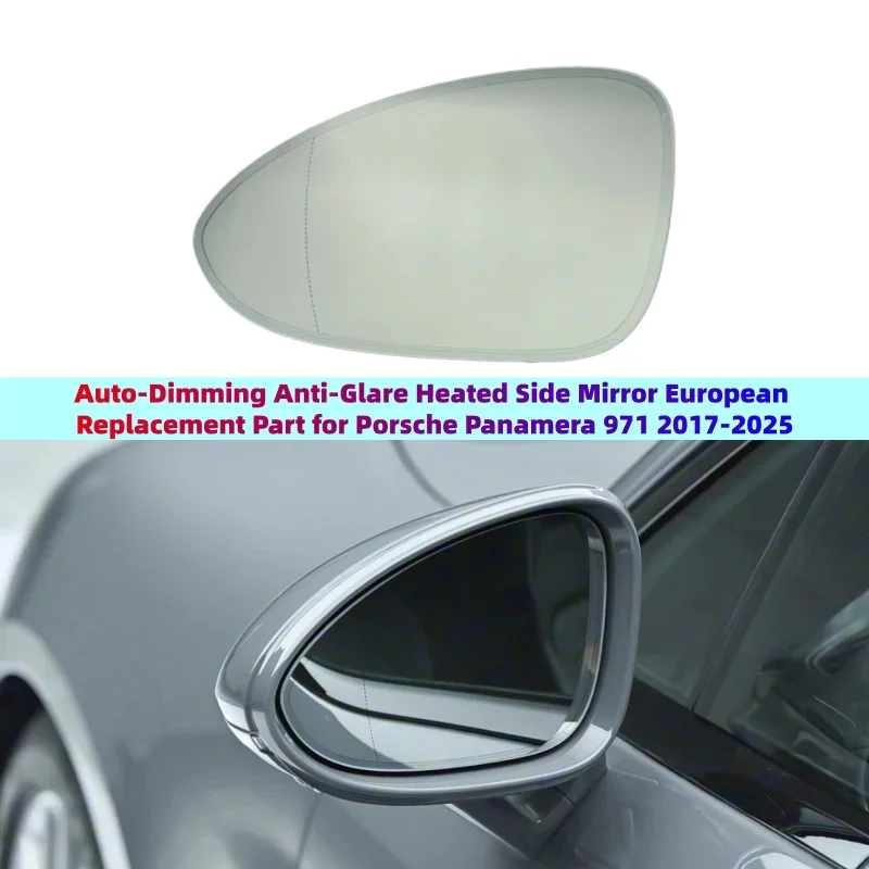 OEM Auto-Dimming Heated Mirror Glass Fit for Porsche Panamera 2017-2025 Left Side - Euro-Spec Wide-Angle OE#971857521D
