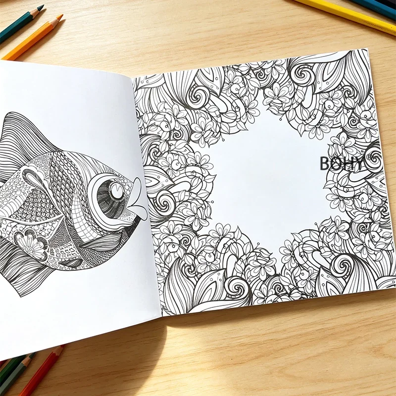 1 Adult Decompression Secret Garden Style Calming Coloring Book, Include 24 Pages of Theme Drafts, Wonderful Holiday Gifts