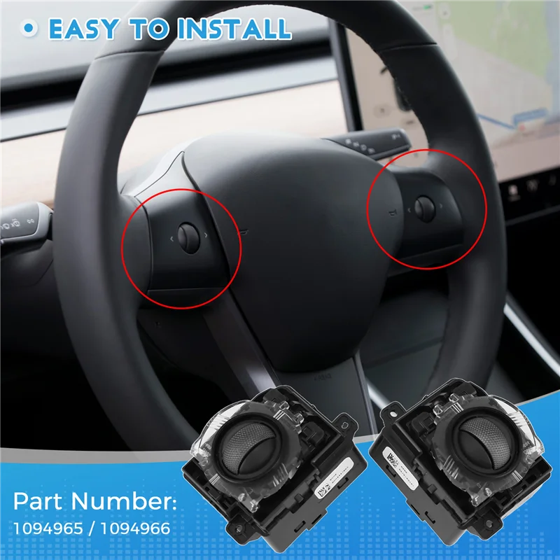 

Car Steering Wheel Ball Knob Volume Adjustment Switch 1094965 1094966 For Tesla Model 3 2015-2019 Multifunction Button