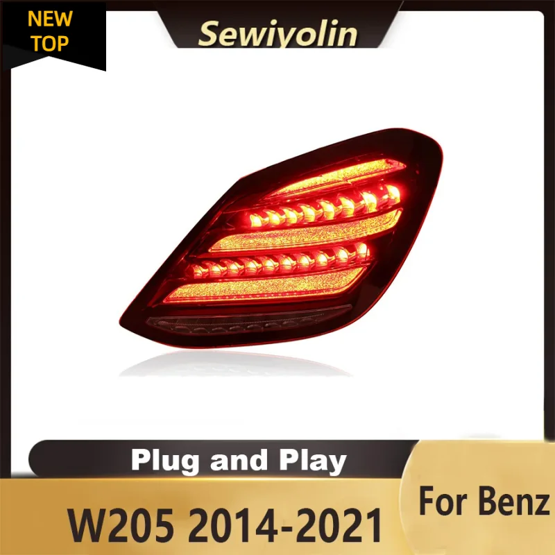 

For Mercedes-Benz W205 2014~2021 Car Accessories Animation LED Trailer Lights Tail Lamp Rear DRL Signal Automotive Plug And Play