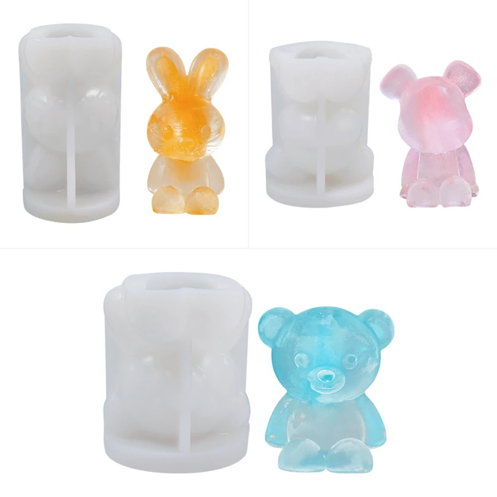 

Cocoa Bear Ice Cube Silicone Mold DIY Home Rabbit Violent Candle Silicone Mold Scented Making Tools 3D DIY Handmade Fragrance