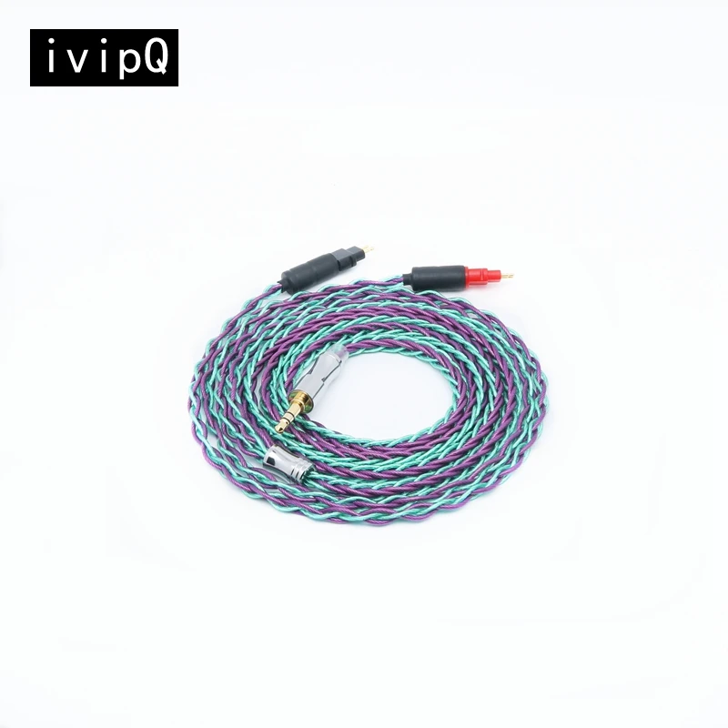 ivipQ -329 iem Cable Balanced Headphone Cable 7N OCC Gold Silver Palladium Plating 2.5/3.5/4.4mm For HIFIMAN ANANDA HD650 HD800