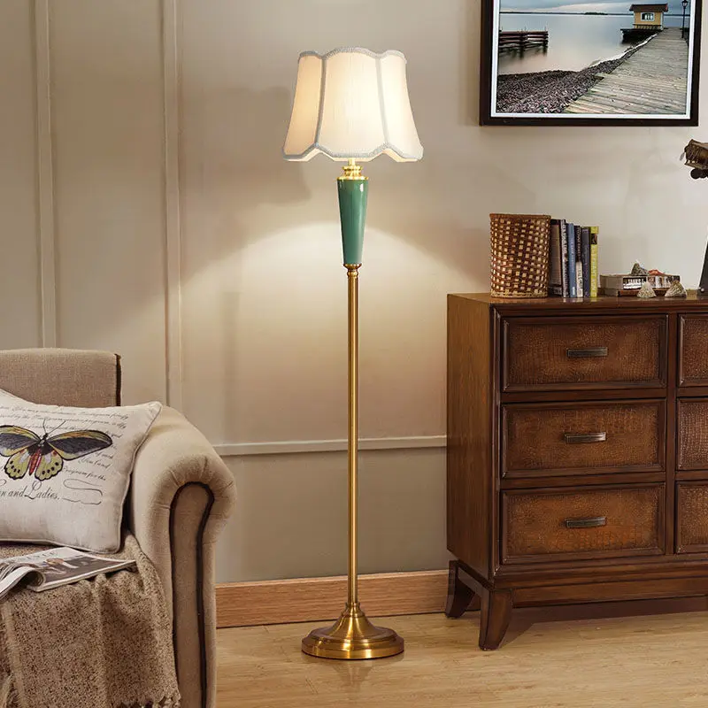 APRIL Modern Ceramics Floor Lamp LED Standing Creative American Luxury Fashion Table Light For Home Living Room Bedroom