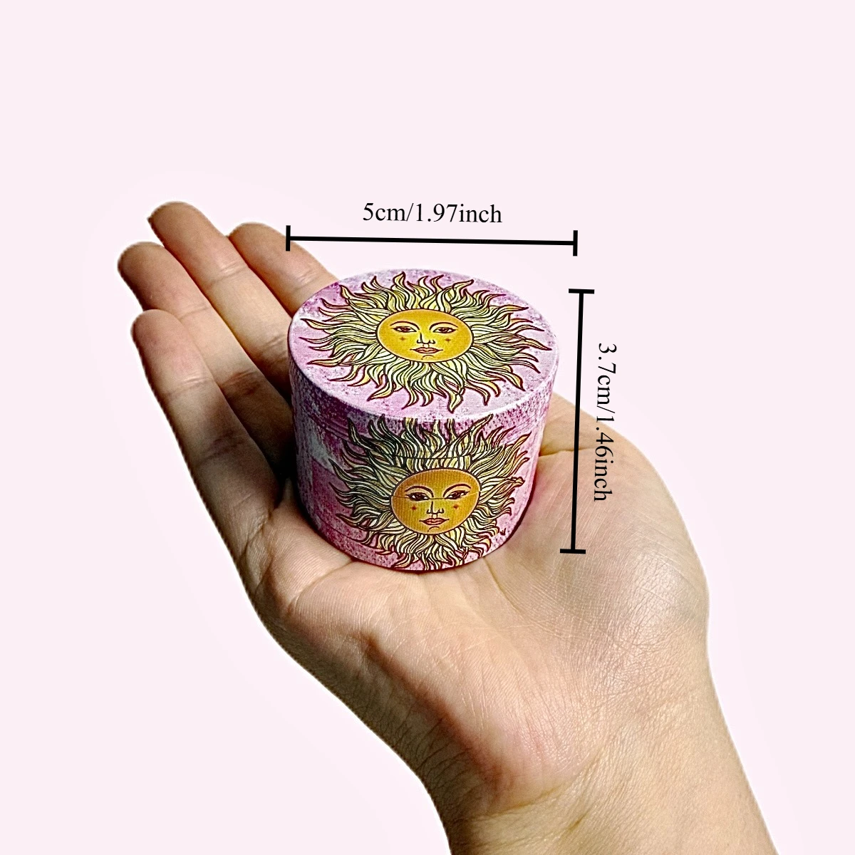 2inch 5cm Golden Sun Face 4-Layers Herb Grinder Zinc Alloy Crusher Metal Manual Raw Cutter Grass Grinder Smoking Tool Gift - view 4