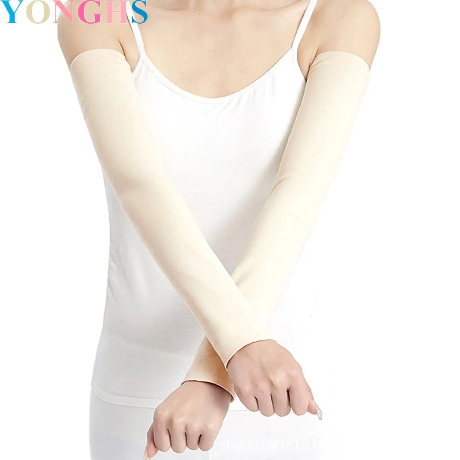

1 Pair Velvet Warm Arm Warmers Thick Lined Over Elbow Long Soft Solid Color Sports Arm Guard Cover False Sleeve for Adults