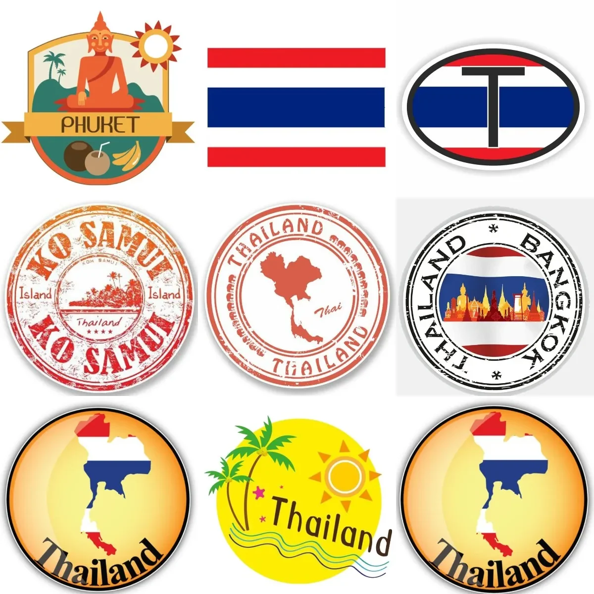 

T Thailand Flag Map Creative Accessories Sticker for Decorate Fridge Wall Car Window Truck Van Camper Bumper Motorcycle Decal