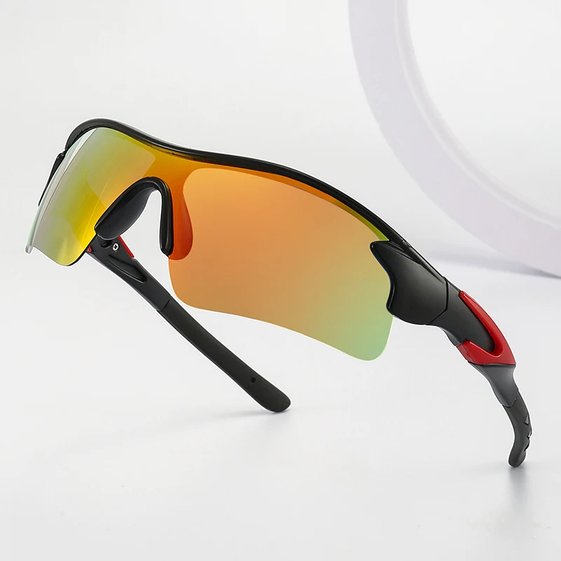 2024 New Colorful Bicycle Riding Glasses One-piece Sunglasses Men Europe And The United States Outdoor Sports Polarizing Sunglas