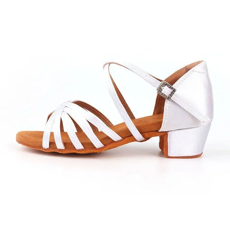 2025 Kids Dance Shoes for Girls Ballroom Latino Shoes Ladies Modern Tango Dance Shoes Latino Sandals Salsa