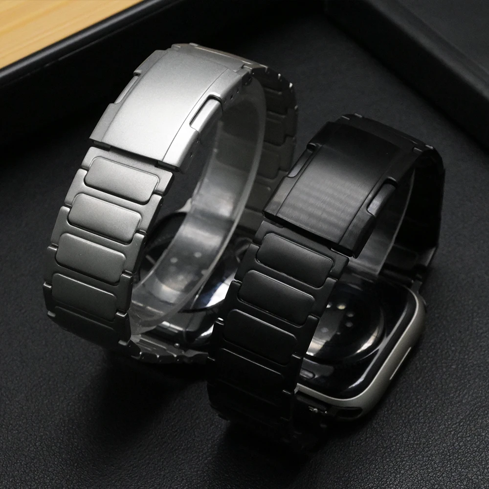Титановый металлический ремешок для Apple Watch Ultra2 49 мм, деловой ремешок для iWatch Series 9 8 7 45 мм 6 5 4 Se 44 мм, роскошный браслет из сплава