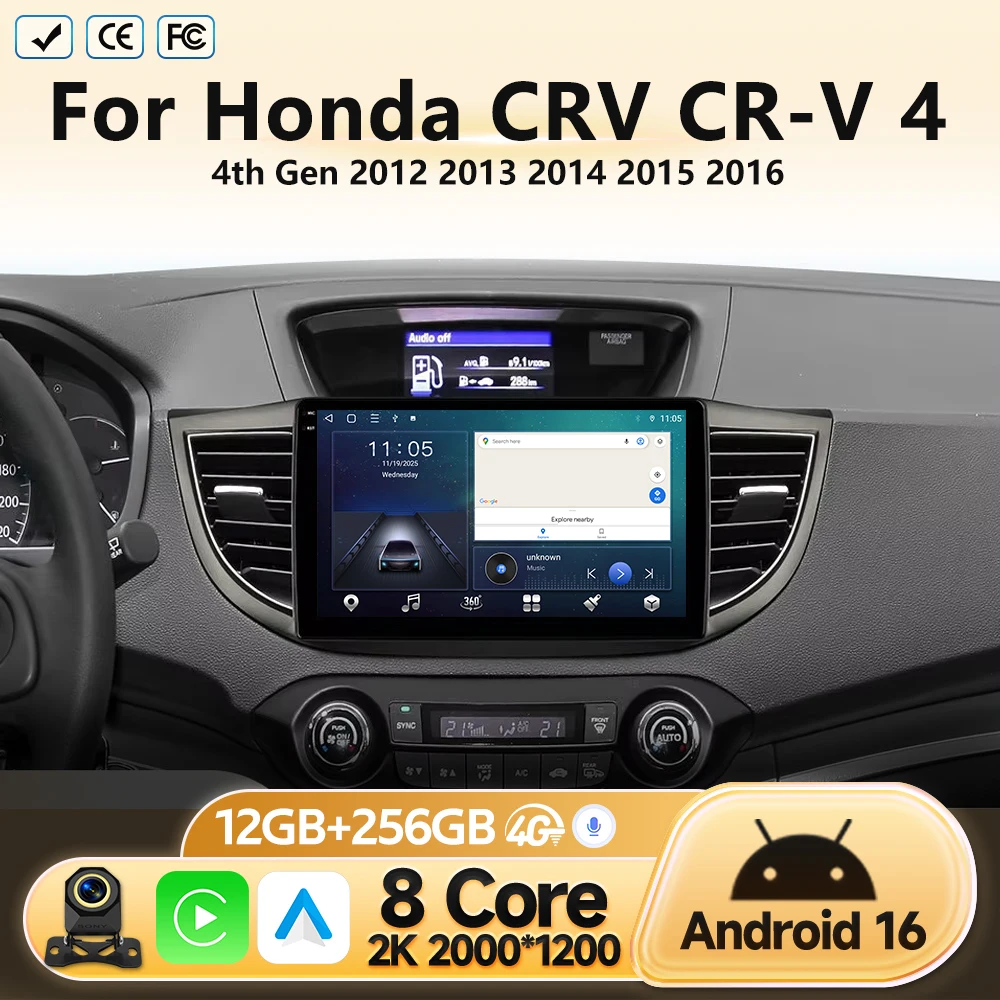 10 inch Head Unit For Honda CRV CR-V 4 4th Gen 2012 2013 2014 2015 2016 Car Radio Android Multimedia Video Player Navigation GPS