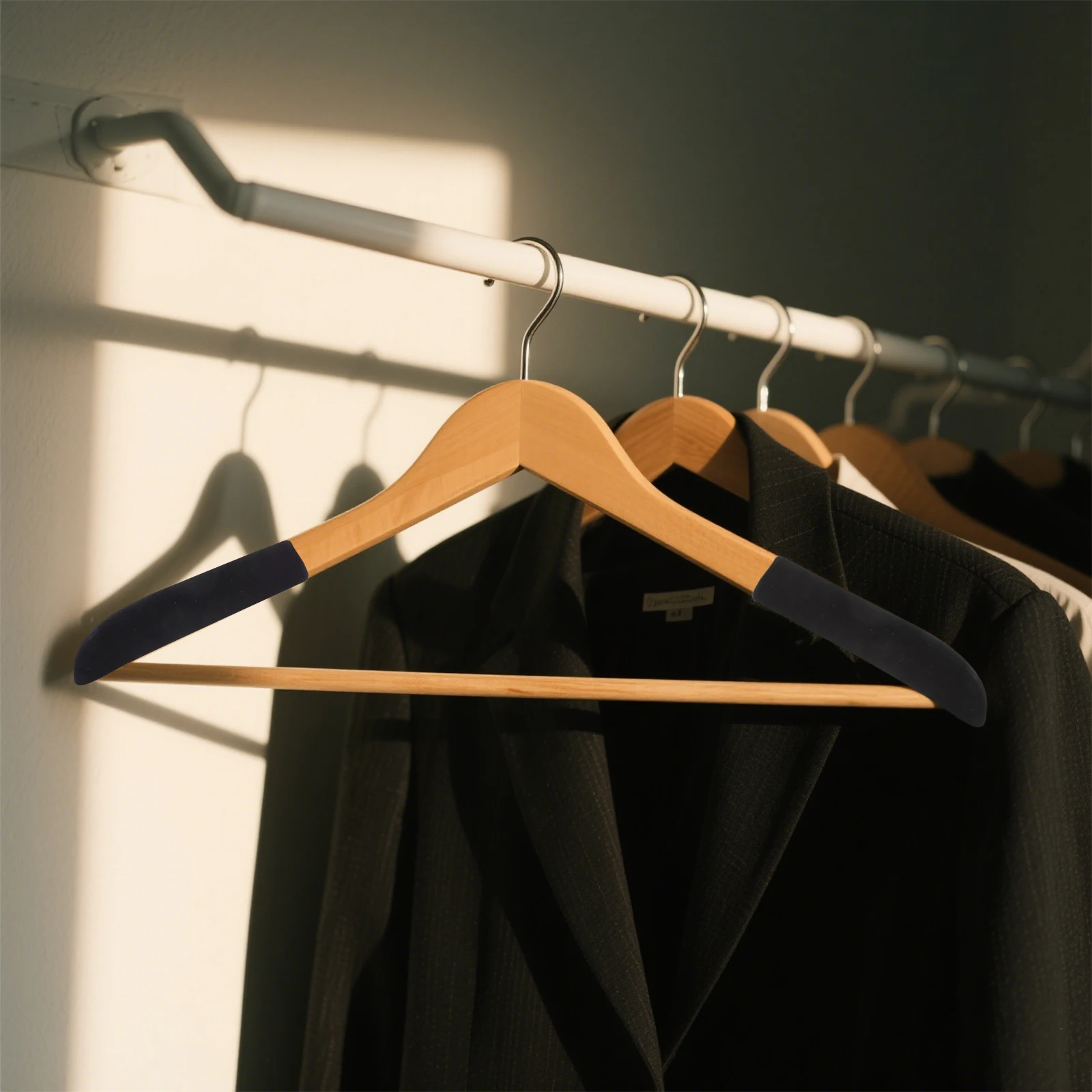 

10 pcs Hanger Shoulder Forms Black Flocking Thickened Wide Anti Slip Deformation Garment Accessories Suitable Banquet Dress